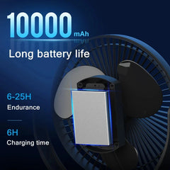Battery pack with specifications on a dark blue background