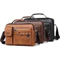 Men's business single-shoulder bag, suitable for business trips. Multiple pockets and a crossbody stra