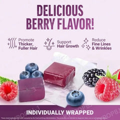 Hair Vitamins Gummies Berry Flavor 60 Count Nutrition Supplement with Biotin & Vitamins C,E — Promote Wellness Hair Growth