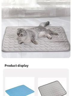 Pet Cooling Mat for Cats & Dogs – Ice Silk Summer Pad