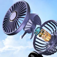 Portable Handheld Rechargeable Fan – LED Display, 5 Speeds, 90° Adjustable, Aromatherapy