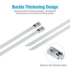 Cable ties with buckle thickening design on a white background