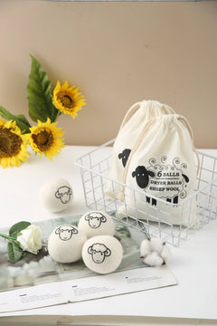 Wool Dryer Balls — Natural Fabric Softener, 6-Pack