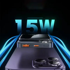 Phone with charging cable and '1.5W' text on a dark background