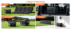 CTOLITY AP2000 2400W 1600W 500W Portable Mobile Power Station Solar Generator Lifepo4 Battery 400W Portable Foldable Solar Panel