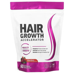 Hair Vitamins Gummies Berry Flavor 60 Count Nutrition Supplement with Biotin & Vitamins C,E — Promote Wellness Hair Growth