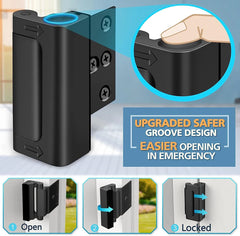 Door Reinforcement Lock – Aluminum Alloy, Anti-Theft, Childproof, 3-Inch Stop