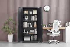 Metal Storage Cabinet with Adjustable Shelves, Garage Storage Cabinets with Doors and Shelves, File Cabinets for Home Office, Ki
