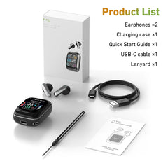 Collection of electronic devices and accessories with packaging on a white background