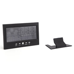 Voice Control Backlight Digital Weather Clock Date Week Temperature Humidity Weather Forecast 12/24H Electronic Clock