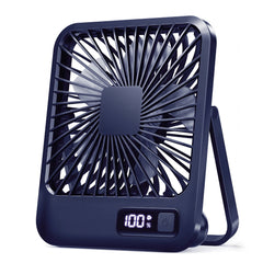 Desk Fan, Portable USB Rechargeable Fan, 180° Tilt Folding Personal Fan With Power Display, 5 Speeds Ultra Quiet Table Fan