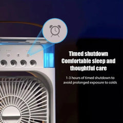 Air purifier with timed shutdown feature on a dark background