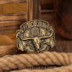 One TEXAS Colored Oil-Dripping Bull Head Buckle, A Unique and