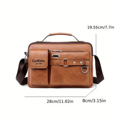 Men's business single-shoulder bag, suitable for business trips. Multiple pockets and a crossbody stra
