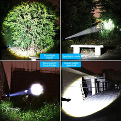 High Power LED Flashlight Super Bright Lantern Zoom Tactical Torch USB Rechargeable Powerful Hand Lamp Perfect for  Home Inspections