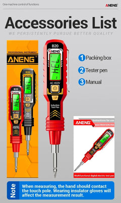 Dual-use Screwdriver Voltage Tester Pen ANENG B20 Double Head Insulated Slotted Cross Pen Screw Driver Repair Meter Hand Tools
