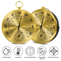 4" Analog Wall Thermometer & Hygrometer – No Battery, Indoor/Outdoor