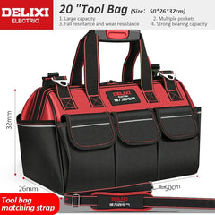 DELIXI Home Inspector Tool Bag, 14 Pockets, 13–16-18-20 inches