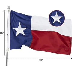 5x8 ft Heavy Duty 210D Nylon Outdoor Flag with Embroidered Star, Sewn Stripes, Canvas Color, Brass Grommets, 4-Stitch Hem