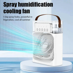 3-in-1 Portable Desktop Air Cooler - Fan, Humidifier & Purifier with LED Mood Light