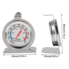 Stainless Steel BBQ & Oven Thermometer (50–300°C / 100–600°F)