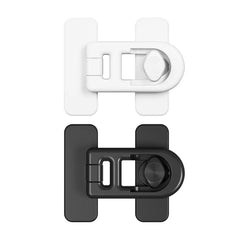Two plastic clip-on hooks shown on a plain white background, one in white and one in black, arranged vertically.