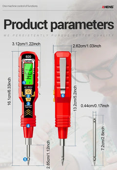 Dual-use Screwdriver Voltage Tester Pen ANENG B20 Double Head Insulated Slotted Cross Pen Screw Driver Repair Meter Hand Tools