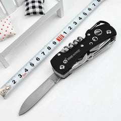 11-in-1 Stainless Steel Folding Multitool — Compact EDC for Field & Outdoor Use