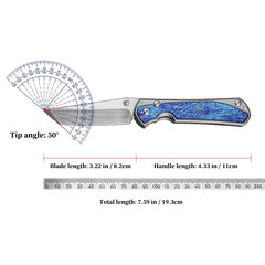 High Quality M390 Steel Folding Pocket Knife, Men's EDC Pocket Knife, Titanium, Outdoor Hiking Hunting, Camping Knife