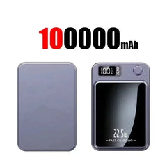 Portable phone charger with 10000mAh capacity on a white background