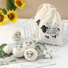 Wool Dryer Balls — Natural Fabric Softener, 6-Pack