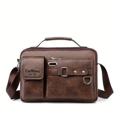 Men's business single-shoulder bag, suitable for business trips. Multiple pockets and a crossbody stra