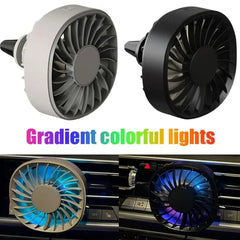 USB Car Vent Clip Fan with 3 Speeds and Color-Changing Lights