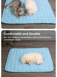 Pet Cooling Mat for Cats & Dogs – Ice Silk Summer Pad