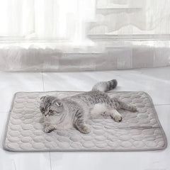 Pet Cooling Mat for Cats & Dogs – Ice Silk Summer Pad