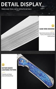 High Quality M390 Steel Folding Pocket Knife, Men's EDC Pocket Knife, Titanium, Outdoor Hiking Hunting, Camping Knife