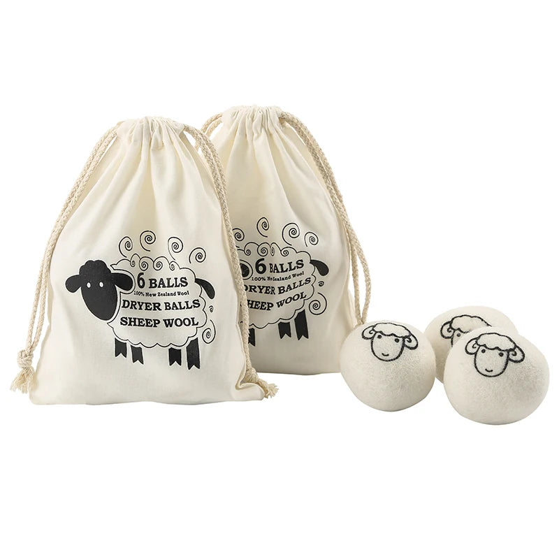 Wool Dryer Balls — Natural Fabric Softener, 6-Pack