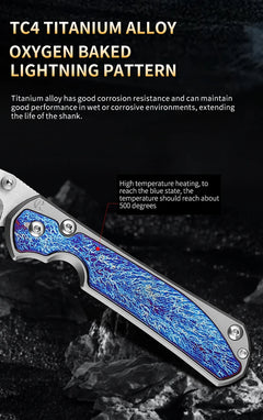 High Quality M390 Steel Folding Pocket Knife, Men's EDC Pocket Knife, Titanium, Outdoor Hiking Hunting, Camping Knife