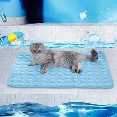 Pet Cooling Mat for Cats & Dogs – Ice Silk Summer Pad