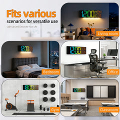 18-Inch RGB LED Wall Clock with Remote, Timer, Temperature & Date