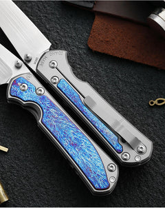 High Quality M390 Steel Folding Pocket Knife, Men's EDC Pocket Knife, Titanium, Outdoor Hiking Hunting, Camping Knife