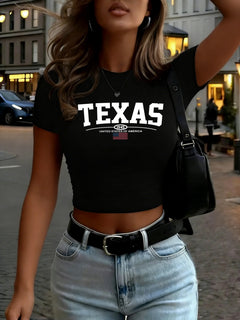 Women's Texas 1945 Graphic T-Shirt, Slim-Fit Cotton Blend