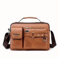 Men's business single-shoulder bag, suitable for business trips. Multiple pockets and a crossbody stra