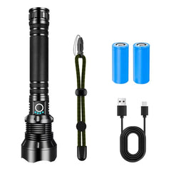 High Power LED Flashlight Super Bright Lantern Zoom Tactical Torch USB Rechargeable Powerful Hand Lamp Perfect for  Home Inspections