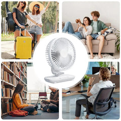 Oscillating Table Fan 2000mAh Cordless Rechargeable 5 Speed Small Oscillating Desk Fan for Home Bedroom Living Room Kitchen