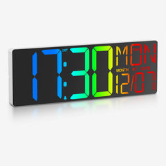 18-Inch RGB LED Wall Clock with Remote, Timer, Temperature & Date