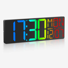 18-Inch RGB LED Wall Clock with Remote, Timer, Temperature & Date