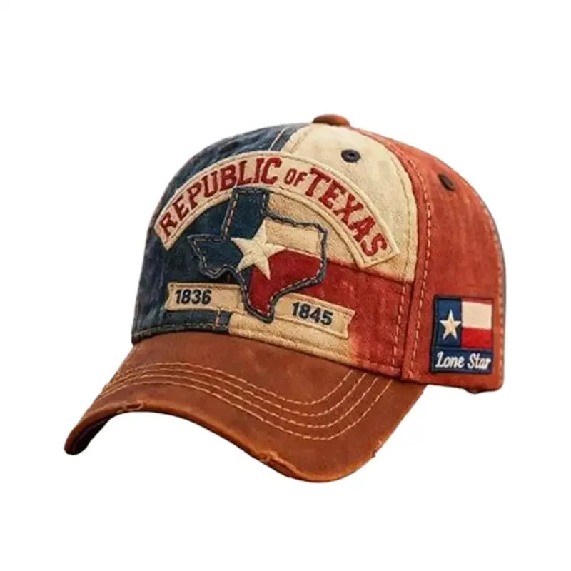 Republic of Texas Flag Embroidered Baseball Cap