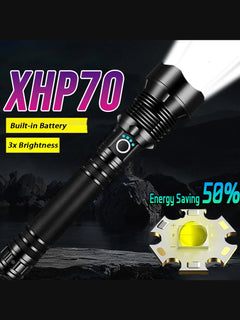 High Power LED Flashlight Super Bright Lantern Zoom Tactical Torch USB Rechargeable Powerful Hand Lamp Perfect for  Home Inspections
