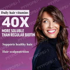 Hair Vitamins Gummies Berry Flavor 60 Count Nutrition Supplement with Biotin & Vitamins C,E — Promote Wellness Hair Growth